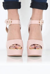 Nude PU High Heels - Hazel-Heels