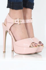 Nude PU High Heels - Hazel-Heels