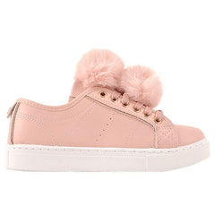 Nude PU Pom Pom Pumps - Makayla-Flats