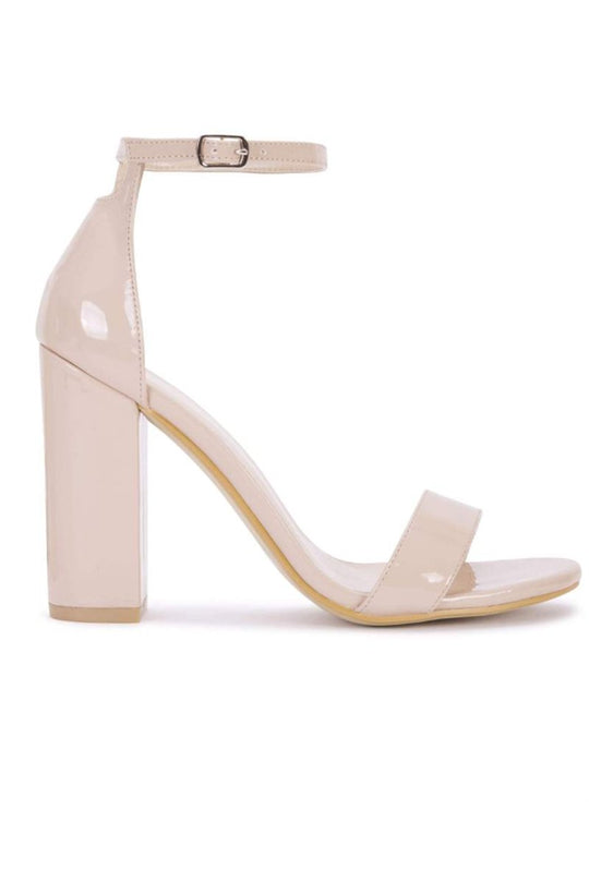 Nude Patent Ankle Strap Heels - Imoni