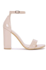 Nude Patent Ankle Strap Heels - Imoni-Heels