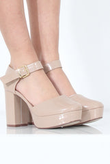 Nude Patent Heels - Ally-Heels