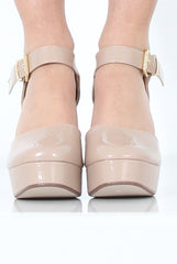 Nude Patent Heels - Ally-Heels