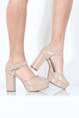 Nude Patent Heels - Ally-Heels