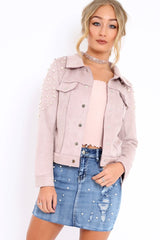 Nude Pearl Suedette Jacket - Abbey-Jackets