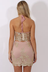 Nude Pink & Gold Embellished Co-ord - Norah-Co-ords