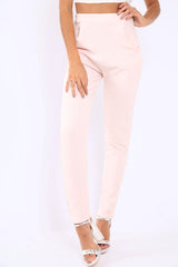 Nude Pinstripe Tapered Trousers - Paighton-Trousers