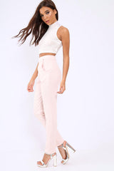 Nude Pinstripe Tapered Trousers - Paighton-Trousers