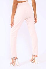 Nude Pinstripe Tapered Trousers - Paighton-Trousers