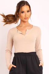 Nude Popper Front Bodysuit - Kymia-Bodysuits