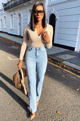 Nude Popper Front Bodysuit - Kymia-Bodysuits