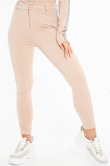 Nude Reflective Stripe Side Cigarette Trousers - Nicky-Trousers