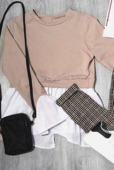 Nude Shirt Insert Crew Neck Jumper - Kamilla-Shirts