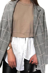 Nude Shirt Insert Crew Neck Jumper - Kamilla-Shirts