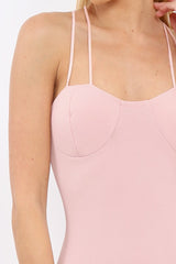 Nude Strap Bra Cup Detail Midi Dress - Helsa-Dresses