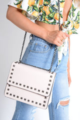 Nude Stud Cross Body Bag - Loulou-Bags