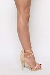 Nude Suede Strappy Heels - Ada-Heels
