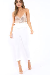 Nude Sweetheart Bodysuit with Sequins - Rena-Bodysuits