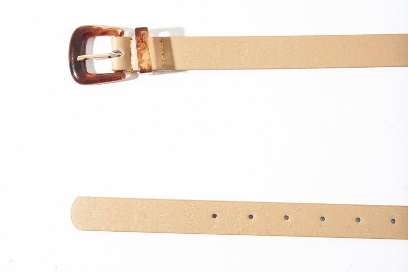 Nude Tortoise Shell Detail Belt - Arabell-Belts