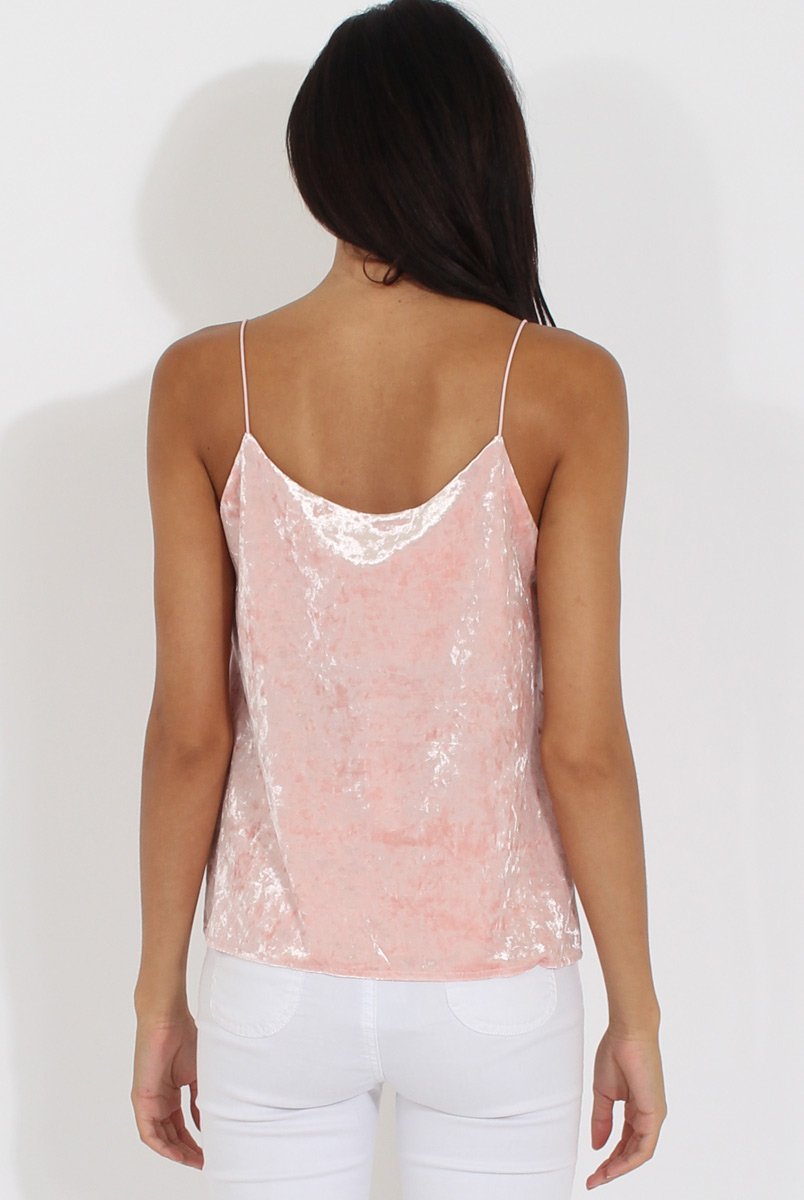 Nude Velvet Cami Top - Misty-Tops