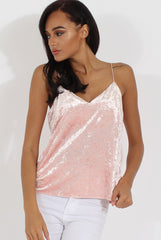 Nude Velvet Cami Top - Misty-Tops