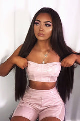 Nude Vinyl Bandeau Cycling Shorts Co-Ord - Giselle-Co-ords