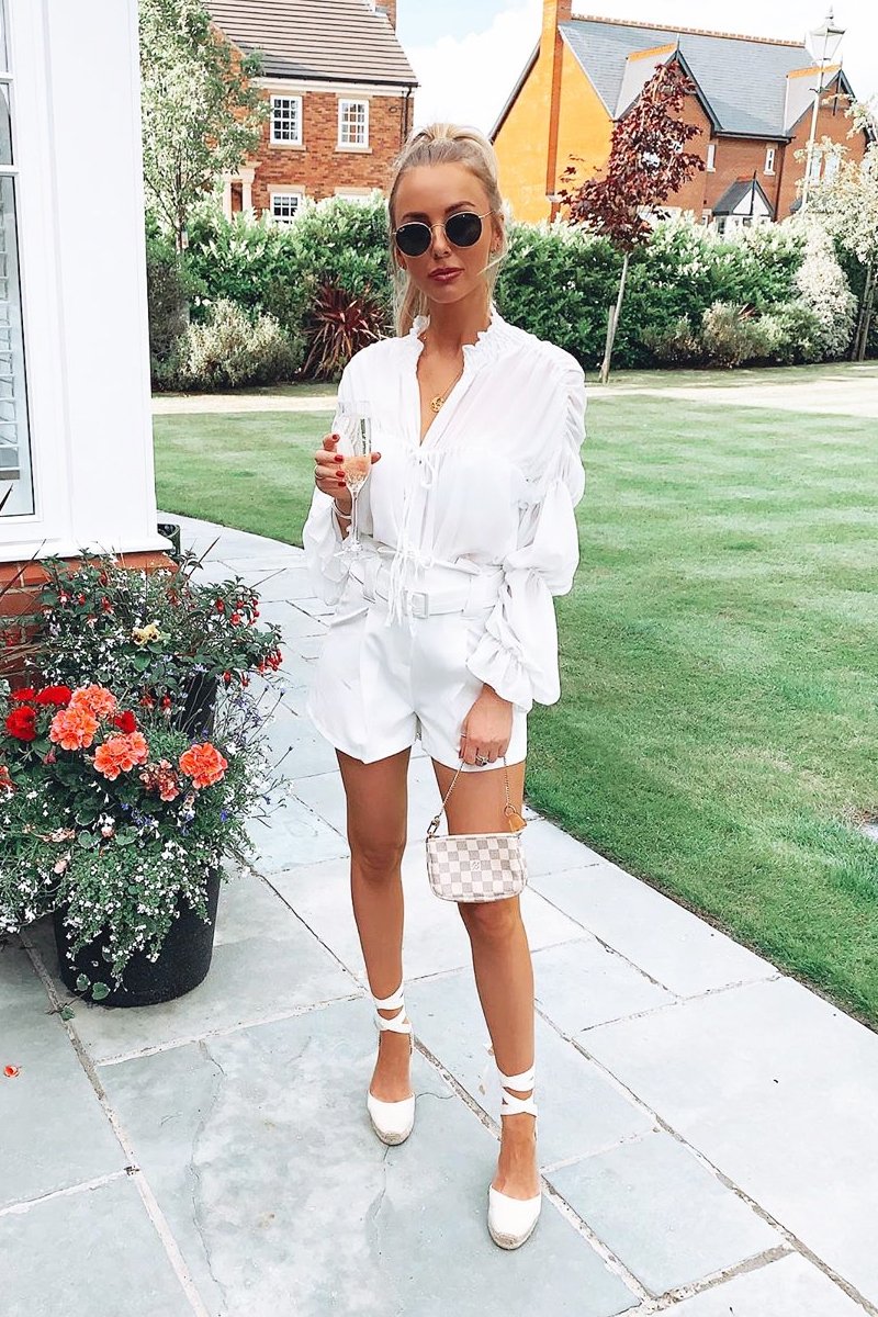 Off White Tailored Pleat Front Belted Shorts - Immi-Shorts