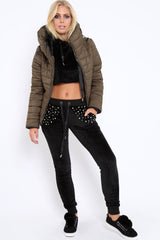 Olive Padded Coat - Zara-Coats