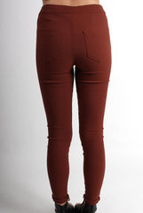 Olivia Rust High Waisted Super Skinny Jeans-Jeans