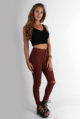 Olivia Rust High Waisted Super Skinny Jeans-Jeans