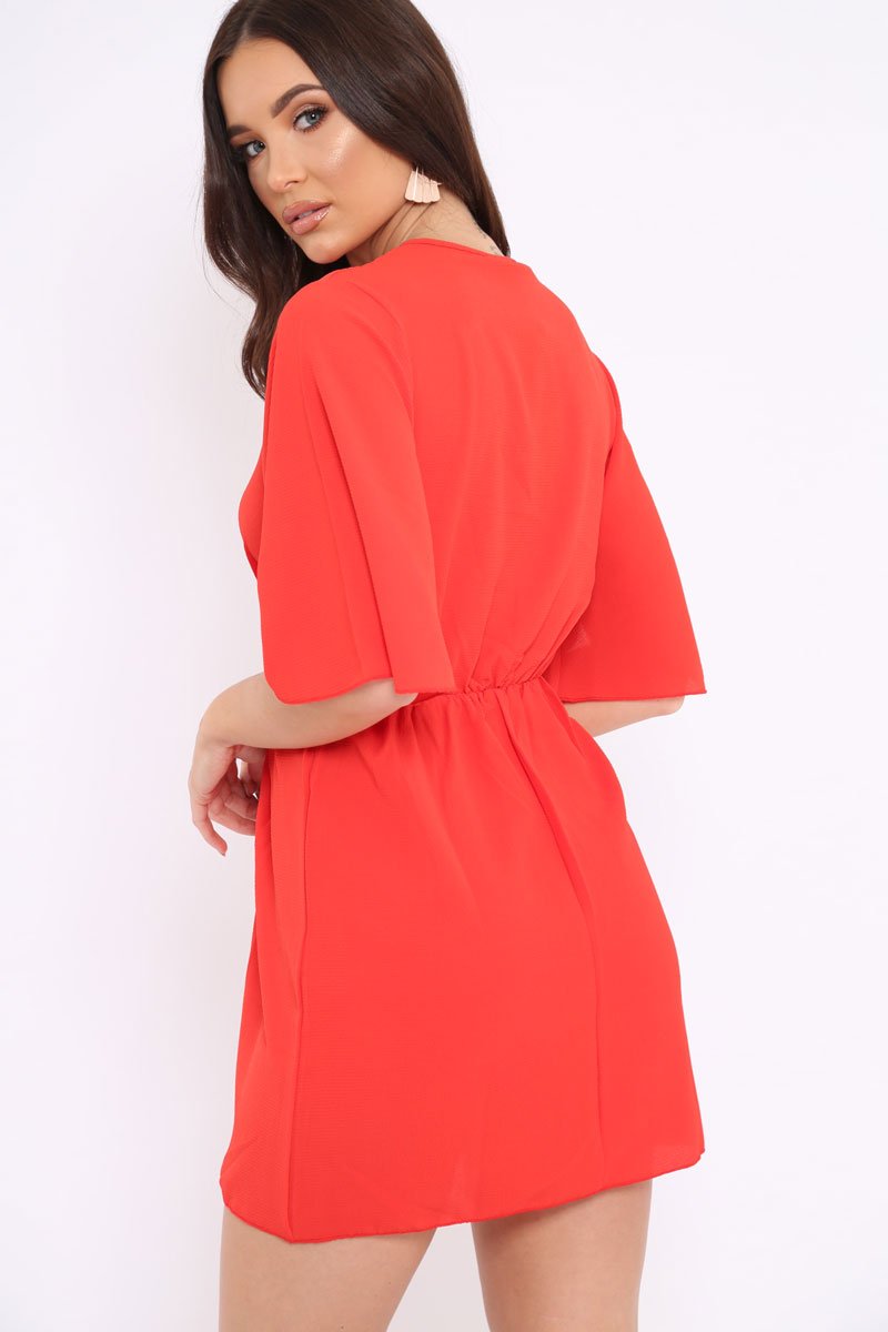 Orange Bow Tie Dress - Teagan-Dresses