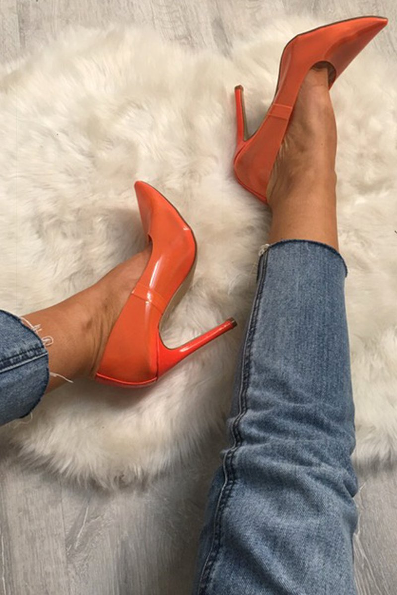 Orange Clear Court Shoe - Aiko-Heels