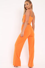 Orange Crop Top and Trousers Co-ord Set - Kimmy-Co-ords