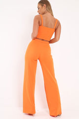 Orange Crop Top and Trousers Co-ord Set - Kimmy-Co-ords