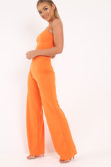 Orange Crop Top and Trousers Co-ord Set - Kimmy-Co-ords
