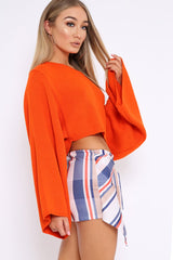 Orange Cropped Batwing Jumper - Carmin-Jumper