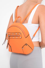 Orange Diamante Studded Mini Backpack - Phylis-Bags