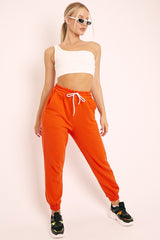 Orange Drawstring Waist Joggers - Charley-Joggers