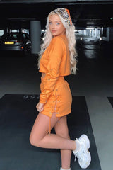 Orange Eyelet Lace Up Shorts - Philippa-Shorts