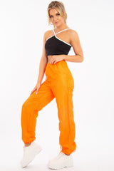 Orange Fishnet Cuffed Joggers - Ryia-Joggers