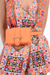 Orange Gold Buckle Bum Bag - Braley-Bags