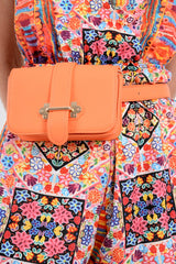 Orange Gold Buckle Bum Bag - Braley-Bags