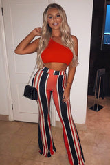 Orange Knitted One Shoulder Crop Top - Golde-Crop Tops