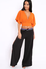 Orange Plunge Crop Top - Suzanne-Crop Tops