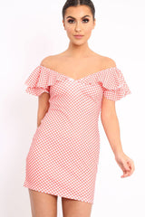 Orange Polka Dot Frill Dress - Halynn-Dresses