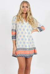 Orange Print Shirt - Tegan-Shirts