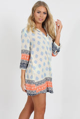 Orange Print Shirt - Tegan-Shirts