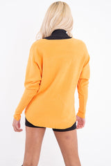 Orange Rib Knit Paris Slogan Jumper - Khylah-Jumper