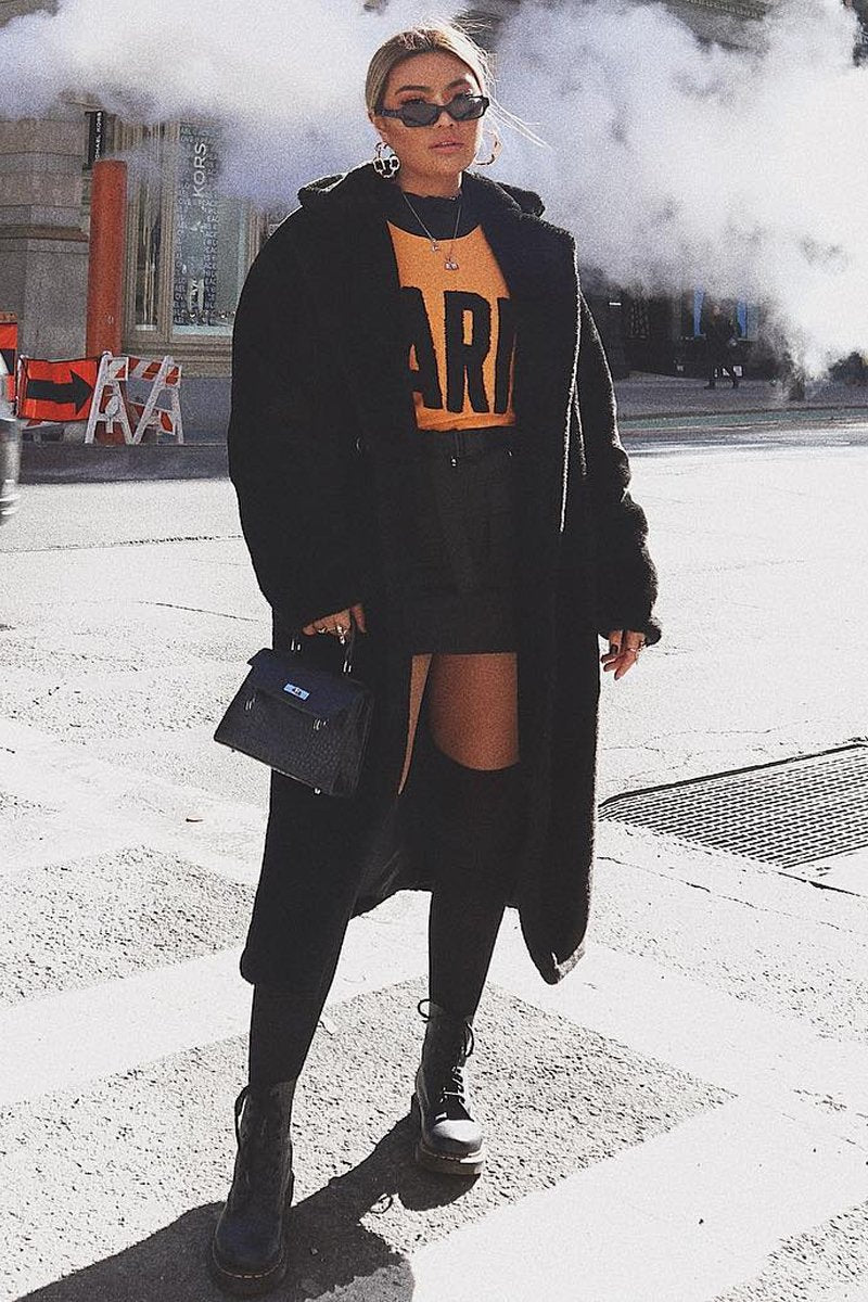 Orange Rib Knit Paris Slogan Jumper - Khylah-Jumper
