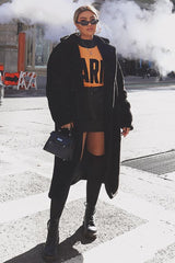 Orange Rib Knit Paris Slogan Jumper - Khylah-Jumper